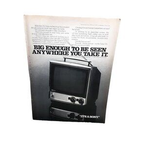 1974 Sony Portable TV television Original Print Ad 70s